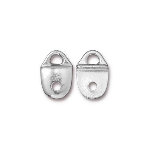 Pack of 4 - Plain Strap Tip Link - Bright Rhodium
