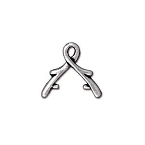 *Pack of 3 - 8mm Vine Briolette Bail - Antique Silver