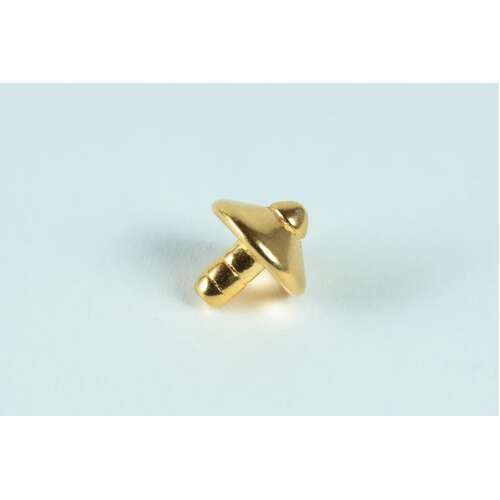 Pack of 4 - Basic Bead Cap - Glue In - Bright Gold