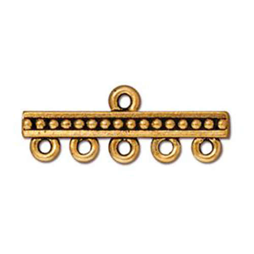 Pack of 2 - 1:5 Beaded Link - Antique Gold