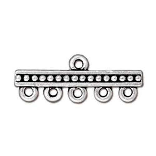 Pack of 2 - 1:5 Beaded Link - Antique Silver