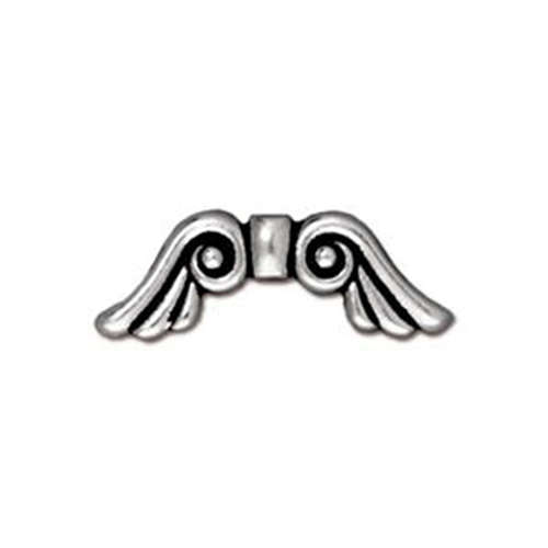* Pack of 1 - Angel Wings - Antique Silver