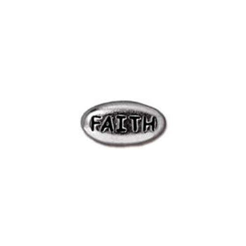 *Pack of 3 - Word Bead - Faith - Antique Rhodium