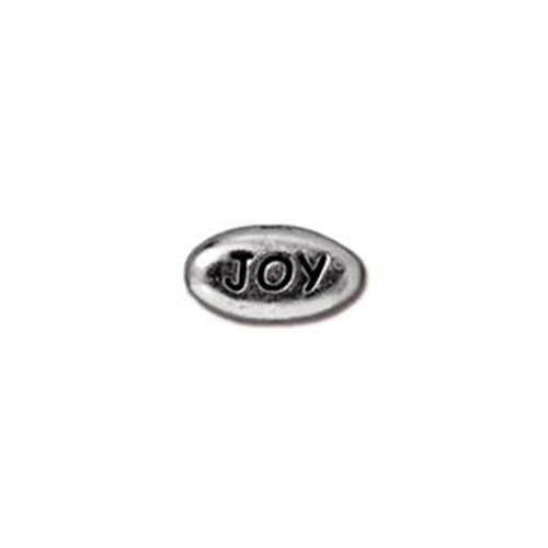 Pack of 2 - Word Bead - Joy - Antique Rhodium