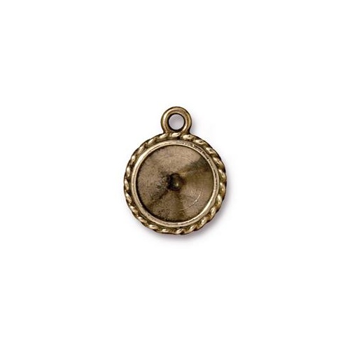 Pack of 2 - 12mm Twisted Round Drop Frame - Brass Oxide