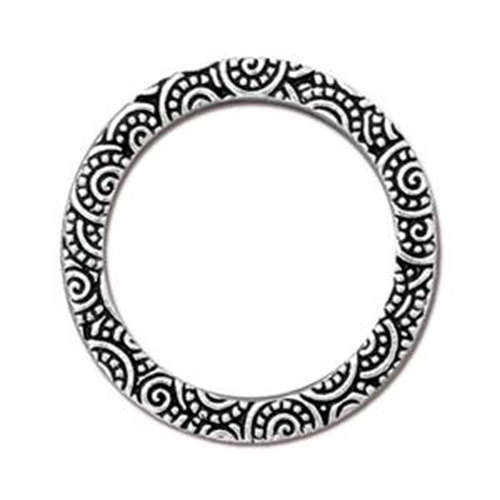 Pack of 2 - 1" Spiral Ring - Antique Silver
