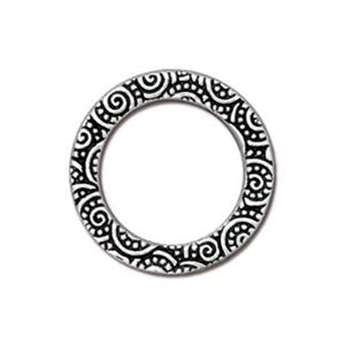 Pack of 2 - 3/4" Spiral Ring - Antique Silver