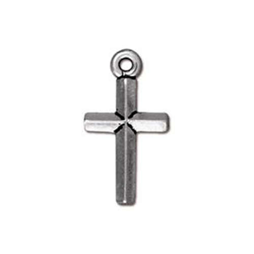 *Pack of 1 - Classic Cross Charm - Antique Silver