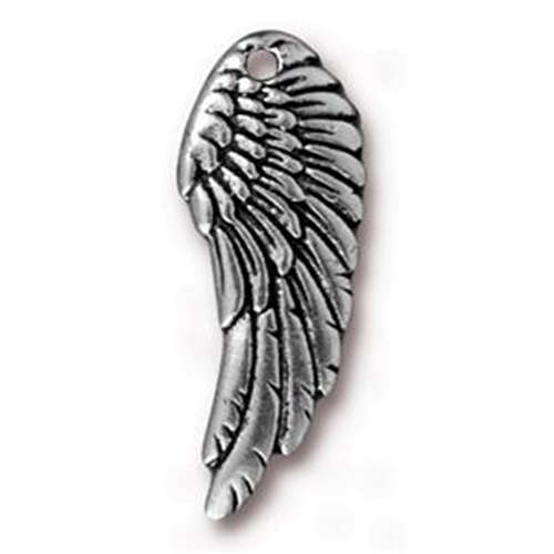 Pack of 1 - Wing Charm - Antique Silver