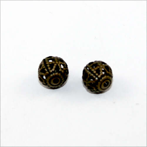 Pack of 18 - 6mm Filigree Ball - Antique Bronze
