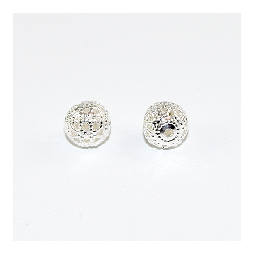 *Pack of 10 - 6mm Filigree Ball - Silver