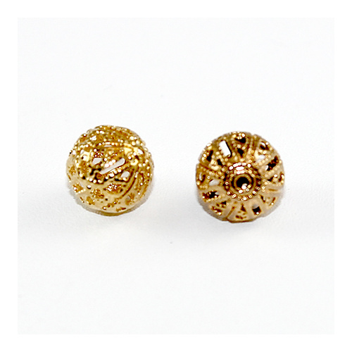 Pack of 10 - 10mm Filigree Ball - Gold