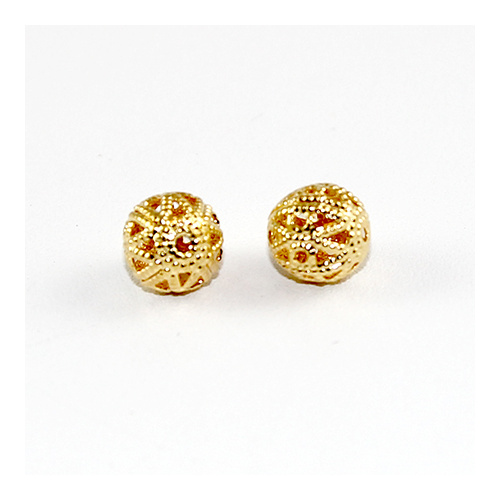 *Pack of 16 - 8mm Filigree Ball - Gold