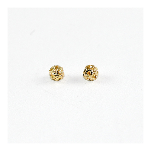 Pack of 14 - 4mm Filigree Ball - Gold
