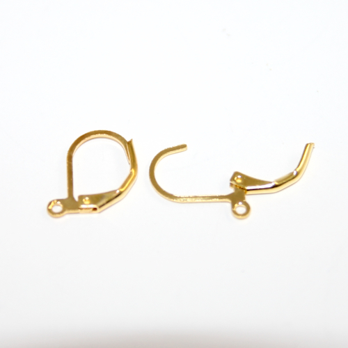 *Pack of 10 pairs - Continental Hook - Plain  - Bright Gold