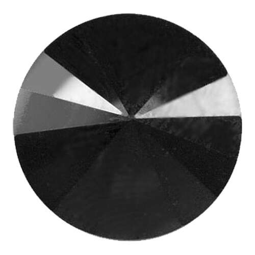 Pack of 3 - 1122 - 14mm - Jet (280) - Rivoli Round Stone