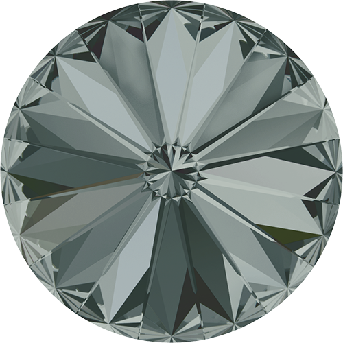 Pack of 1 - 1122 - 18mm - Black Diamond F (215) - Rivoli Round Stone
