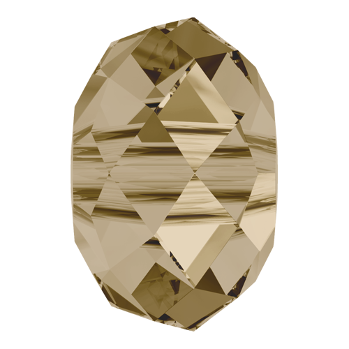 Pack of 2 - 5041 - 18mm - Crystal Golden Shadow (001 GSHA) - Briolette (Large Hole) Crystal Bead 
