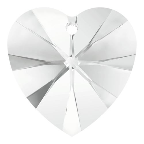 Pack of 9 - 6228 - 10.3mm x 10mm - Crystal (001) - Xilion Heart Crystal Pendant