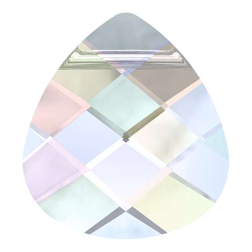 Pack of 5 - 6012 - 11mm x 10mm - Crystal AB (001 AB) - Flat Briolette Crystal Pendant - Loose Crystal