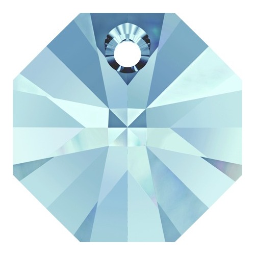 Pack of 4 - 6401 - 14mm - Aquamarine (202) - Octagon Crystal Pendant