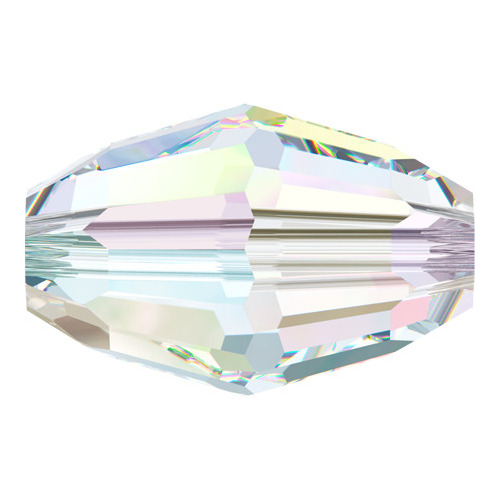 Pack of 12 - 5200 - 7.5mm x 5mm - Crystal AB (001 AB) - Barrel Crystal Bead