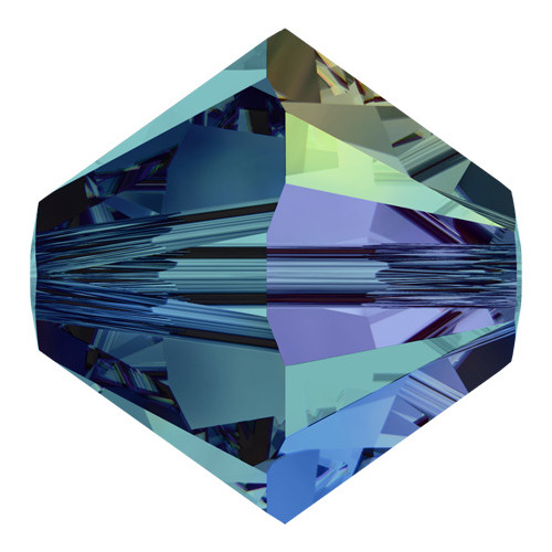 Pack of 30 - 5328 - 6mm - Indicolite AB (379 AB) - Bicone Xilion Crystal Bead