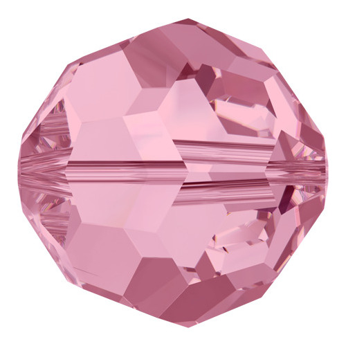 Pack of 50 - 5000 - 4mm - Light Rose (223) - Round Crystal Bead