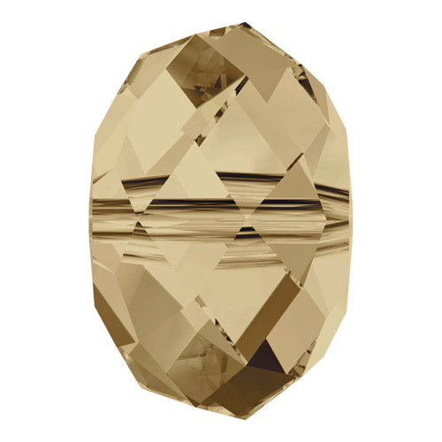 Pack of 6 -  5040 - 8mm - Crystal Golden Shadow (001 GSHA) - Briolette Crystal Bead