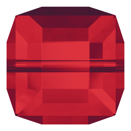 Pack of 2 - 5601 - 8mm - Light Siam (227) - Cube Crystal Bead