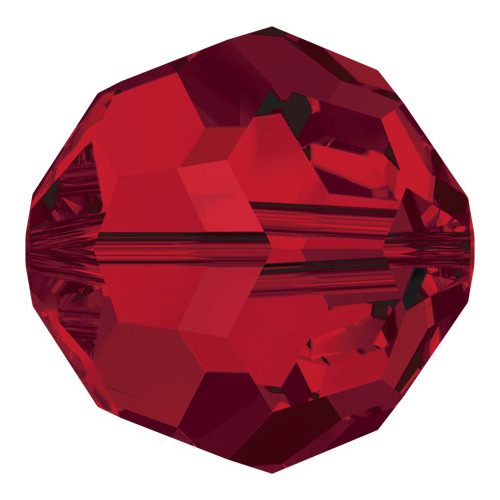 Pack of 11 - 5000 - 8mm - Light Siam (227) - Round Crystal Bead