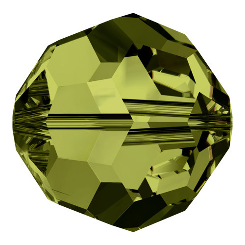 Pack of 10 - 5000 - 8mm - Olivine  (228) - Round Crystal Bead