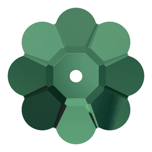Pack of 62 - 3700 - 6mm - Emerald (205) - Marguerite Lochrose Sew-On Crystal