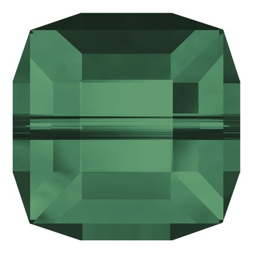 Pack of 10 - 5601 - 6mm - Emerald (205) - Cube Crystal Bead