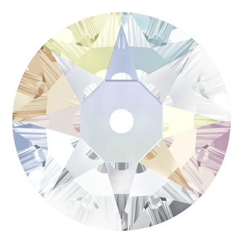 Pack of 30 - 3188 - 6mm - Crystal AB F (001 AB) - Xirius Round Lochrose Sew-On Crystal