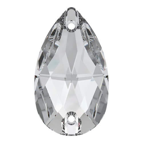 Pack of 2 - 3230 - 28mm x 17mm - Crystal F (001) - Pear Drop Sew-On Crystal - Loose Crystal