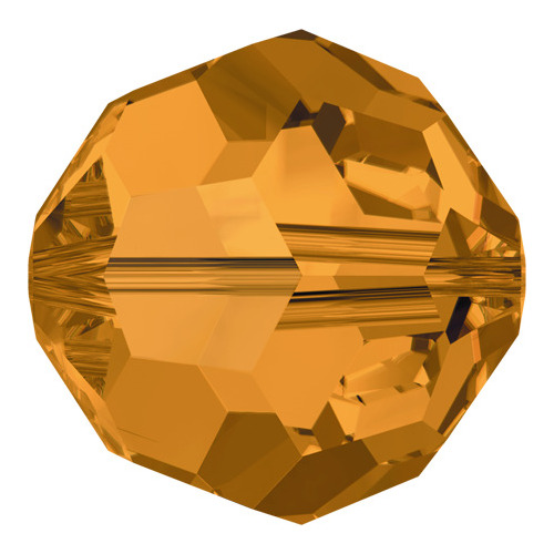 Pack of 10 - 5000 - 8mm - Topaz (203) - Round Crystal Bead