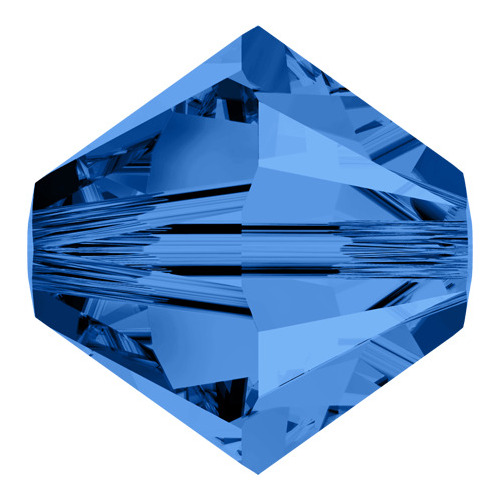 Pack of 20 - 5328 - 8mm - Capri Blue (243) - Bicone Xilion Crystal Bead