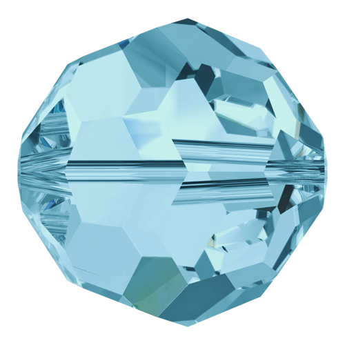 Pack of 25 - 5000 - 5mm - Aquamarine (202) - Round Crystal Bead
