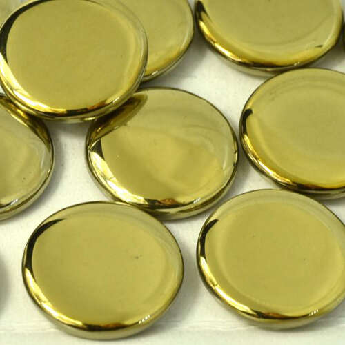 14mm Low Profile Czech Glass Cabochon - Crystal-Amber Full - 00030-26440