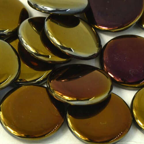14mm Low Profile Czech Glass Cabochon - Jet-Valentinite Full - 23980-22603
