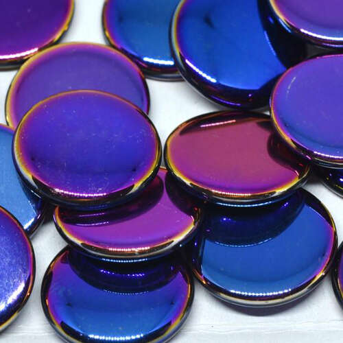 18mm Low Profile Czech Glass Cabochon - Jet-Full Sliperit - 23980-29503