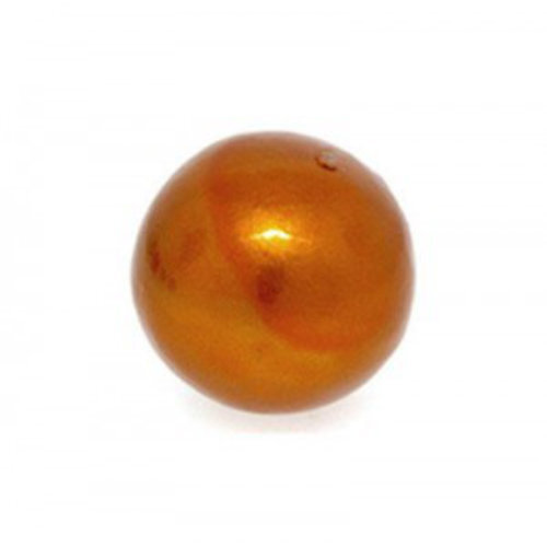 12mm Round Cotton Pearl - Burnt Orange