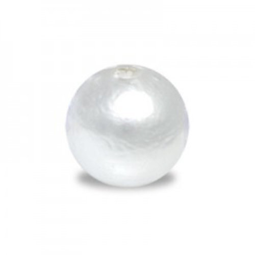 12mm Round Cotton Pearl - White