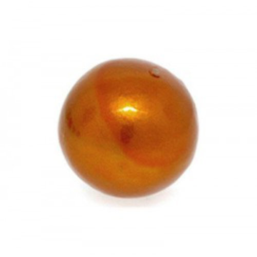 14mm Round Cotton Pearl - Burnt Orange
