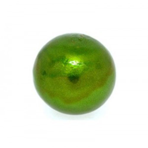 14mm Round Cotton Pearl - Hunter Green