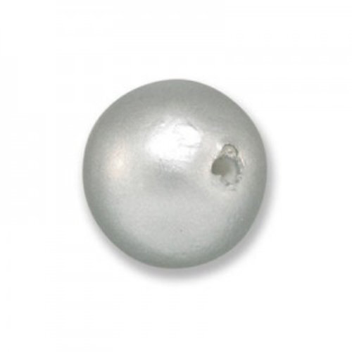 14mm Round Cotton Pearl - Silver