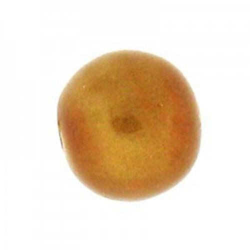 14mm Round Cotton Pearl - Topaz Gold