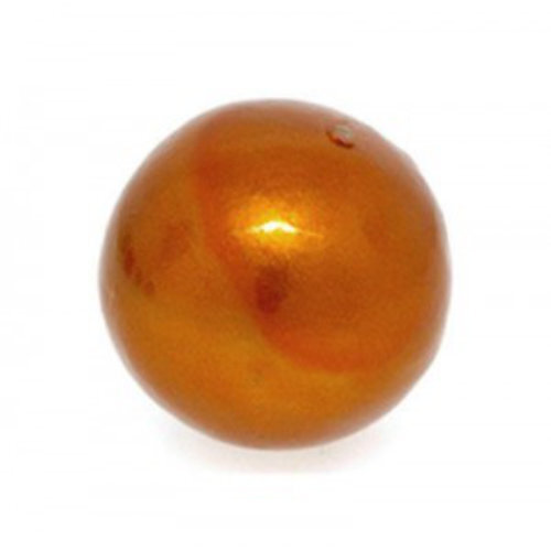 16mm Round Cotton Pearl - Burnt Orange
