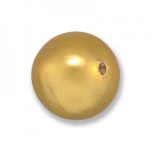 16mm Round Cotton Pearl - Gold